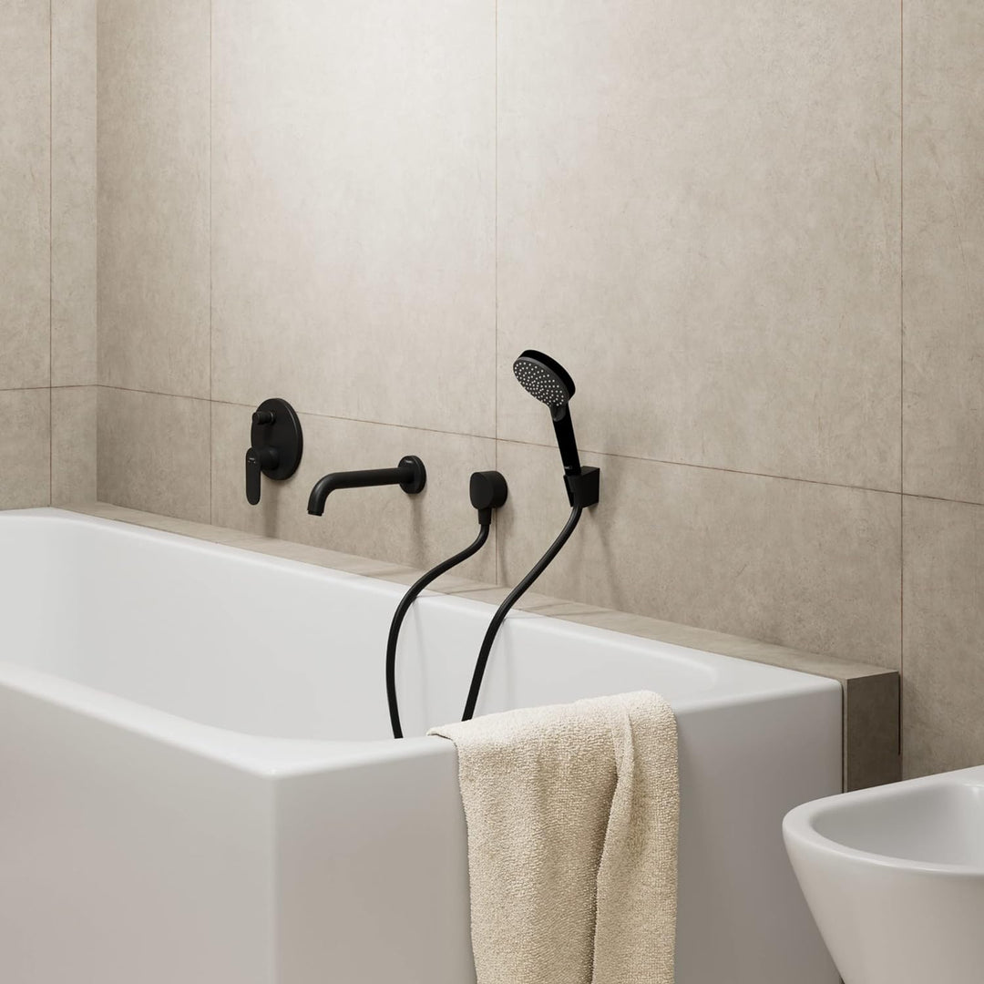 hansgrohe Wanneneinlauf Vernis Blend, Badewanneneinlauf, Mattschwarz Mattschwarz Wanne, Mattschwarz