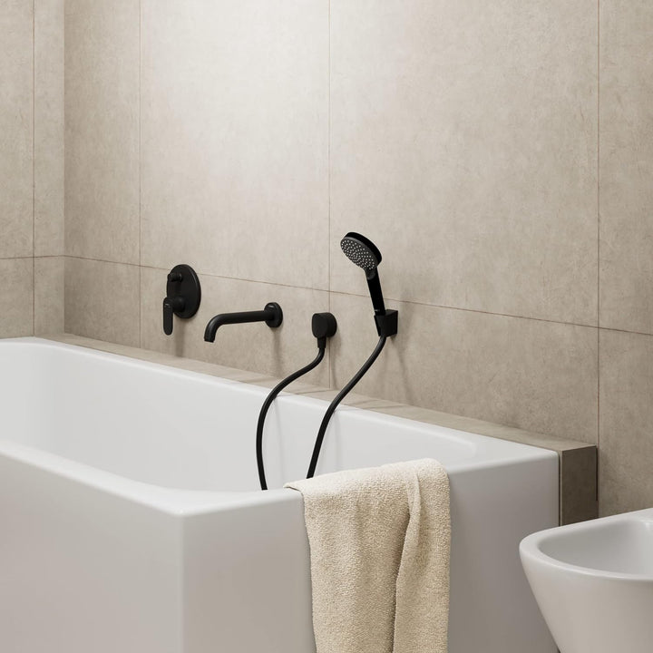 hansgrohe Wanneneinlauf Vernis Blend, Badewanneneinlauf, Mattschwarz Mattschwarz Wanne, Mattschwarz