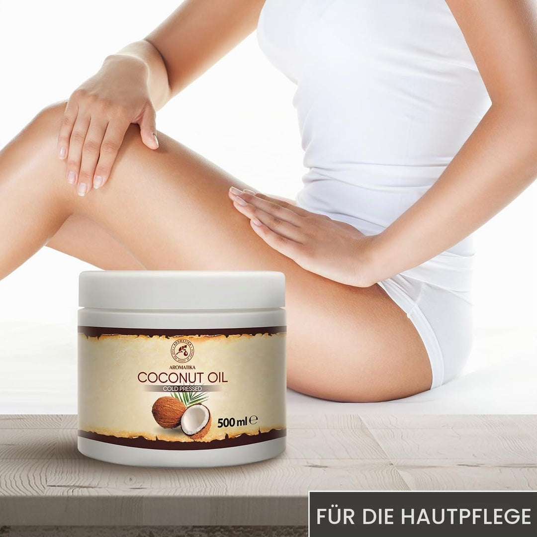 Kokosöl 500ml - Cocos Nucifera - Indonesien - Kaltgepresst - Rein &amp; Natürlich - Kokosnussöl - Unraff