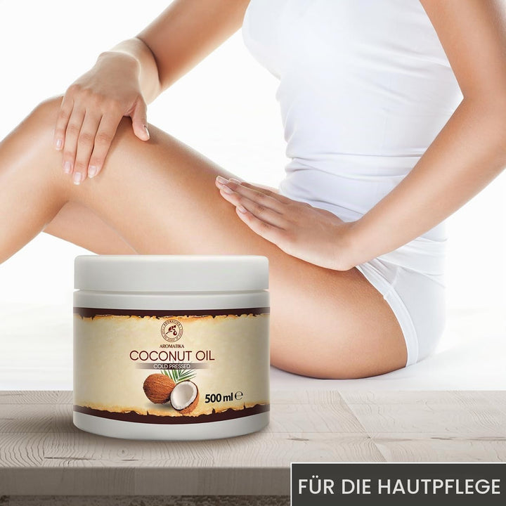Kokosöl 500ml - Cocos Nucifera - Indonesien - Kaltgepresst - Rein &amp; Natürlich - Kokosnussöl - Unraff
