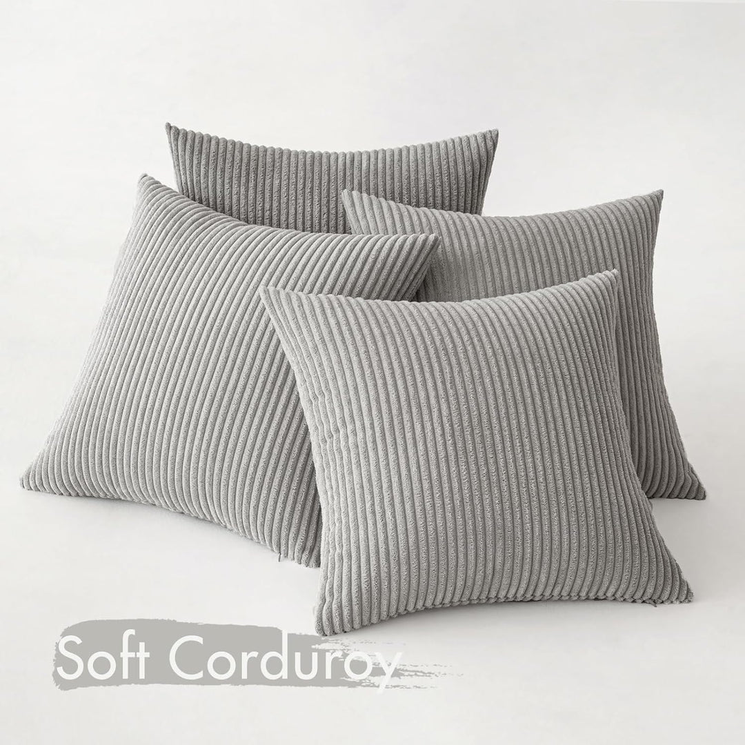 MIULEE 4er Set Kissenbezüge Kord Kissenhülle Dekorative Kissenbezug Sofakissen Couchkissen Dekokisse