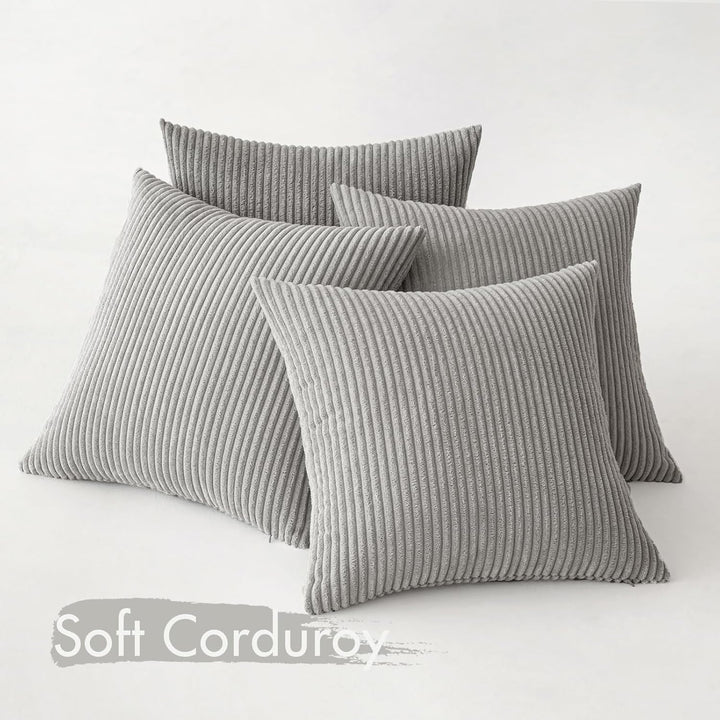 MIULEE 4er Set Kissenbezüge Kord Kissenhülle Dekorative Kissenbezug Sofakissen Couchkissen Dekokisse