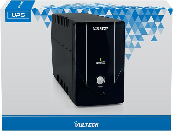 VulTech UPS800VA-LITE Unterbrechungsfreie Stromversorgung Offline, Schwarz Lite UPS Serie 800 VA | 4
