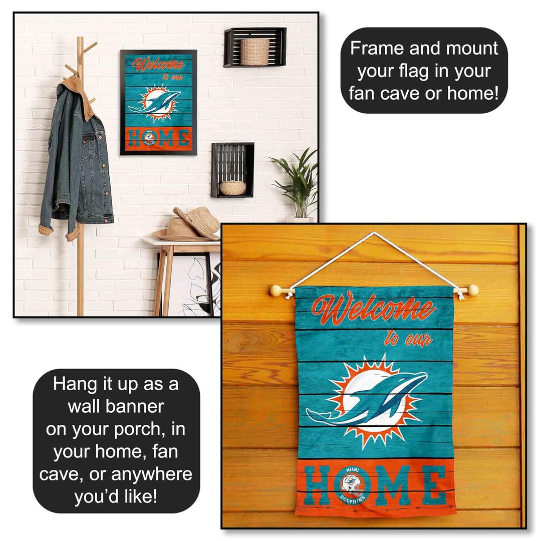 WinCraft Miami Dolphins Welcome Home Dekorative Gartenflagge doppelseitiges Banner