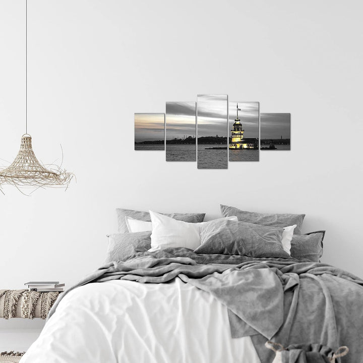 Runa Art Wandbilder Istanbul Türkei 5 Teilig Bild auf Vlies Leinwand Deko Wohnzimmer Schlafzimmer Le