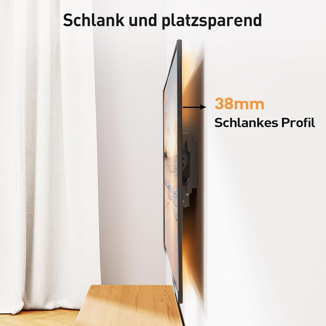 ELIVED Fernseher Wandhalterung Neigbar TV Wandhalterung für die meisten 37"-82" Flach & Curved LED,