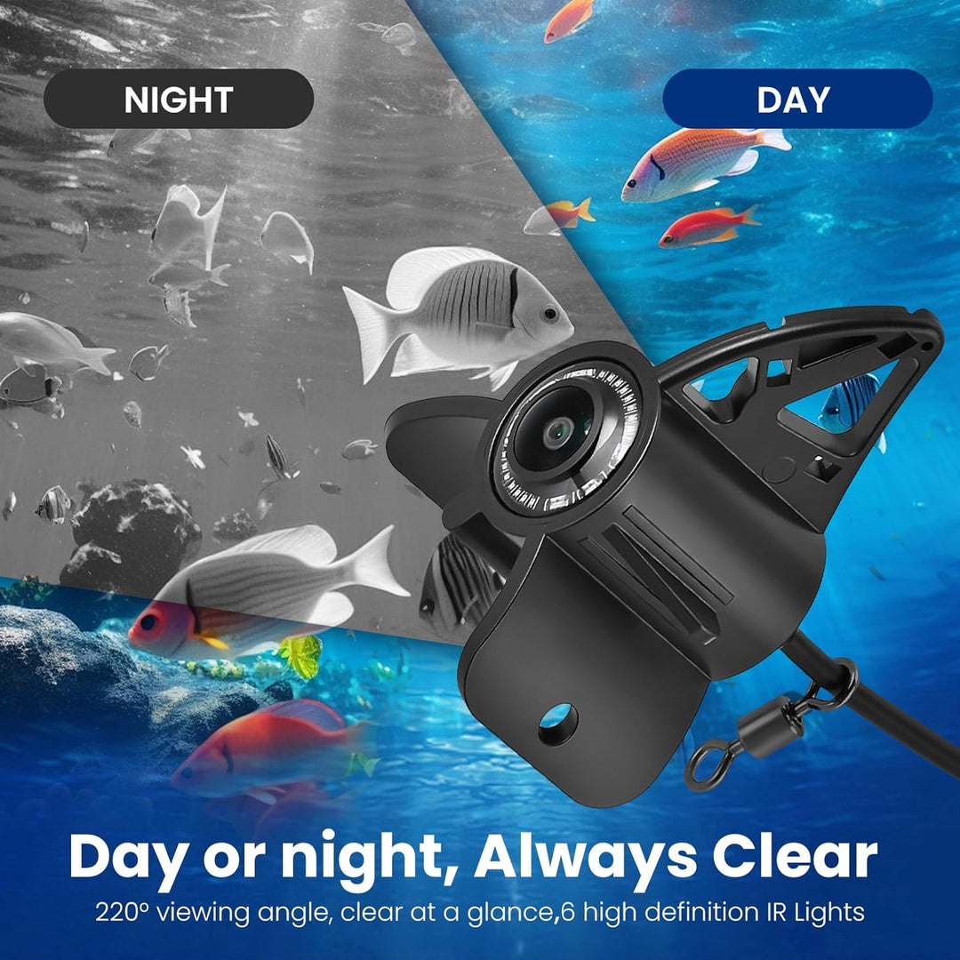 Unterwasserkamera für Angeln, Fishfinder mit 4,3" IPS-Bildschirm & 30m Kabel, Nachtsicht-Infrarot, W