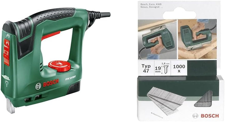 Bosch Elektrotacker PTK 14 EDT, 1000 Klammern, Karton (30 min-1 Schläge, Nägel: 14 mm, 1,1 kg) & DIY
