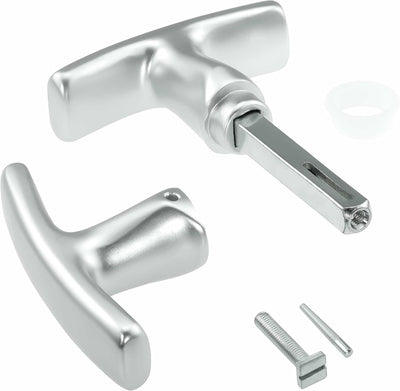 Garagentorgriff mit Innengriff, Alu F1, ergonomisch, 9x60 mm Set, 9x60 mm Set