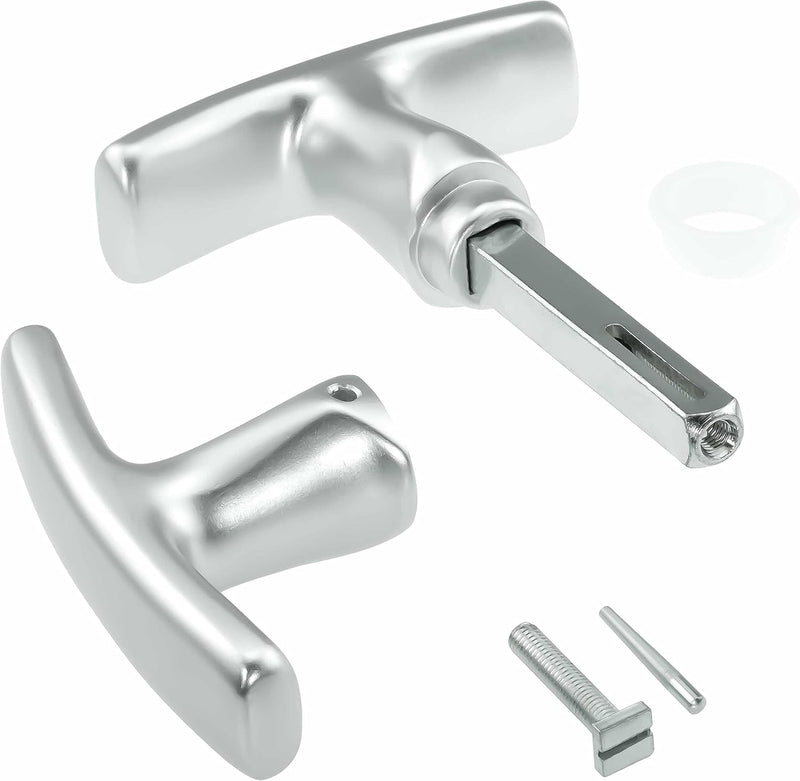 Garagentorgriff mit Innengriff, Alu F1, ergonomisch, 9x60 mm Set, 9x60 mm Set