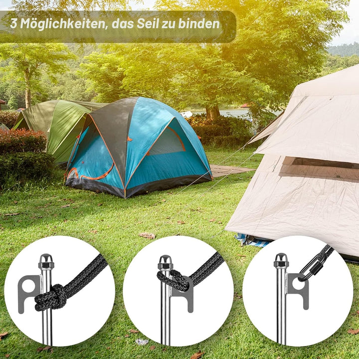 30,5 cm Bodenanker, 4 Stück robuste Zeltheringe, wiederverwendbar, für Campingzelte, Trampoline, Sch