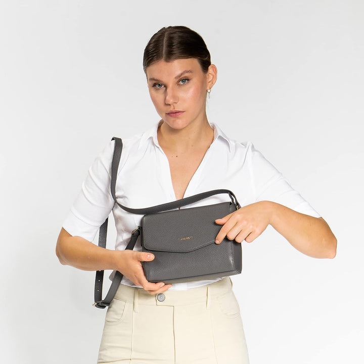 Lazarotti Bologna Leder Umhängetasche Damen | verstellbarer Schultergurt | mittelgrosse Crossbody Ba