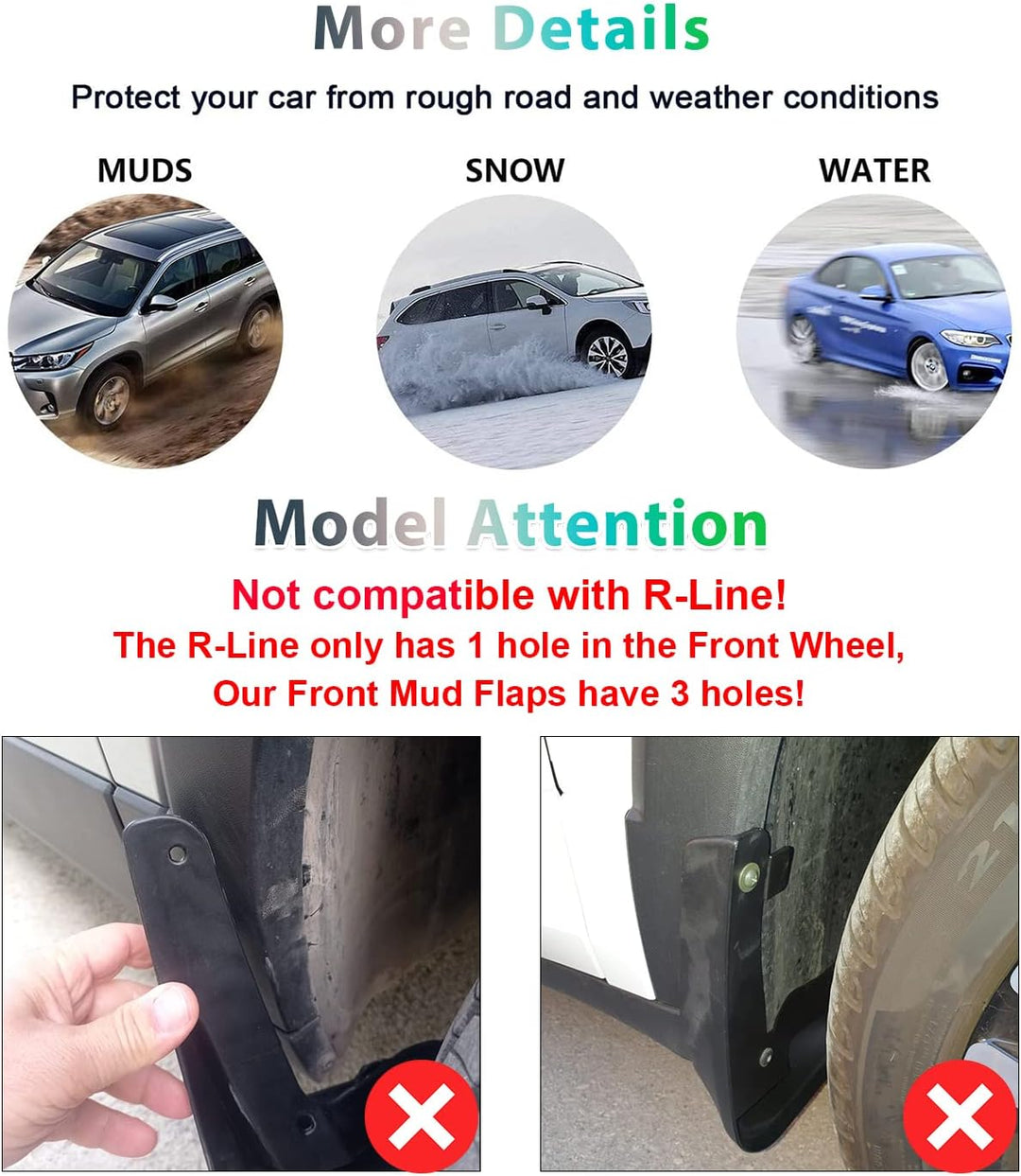 GAFAT V-W T-Cross Schmutzfänger, 2018-2022 2023 T-Cross Kotflügel Vorne und Hinten, Spritzschutz Aut