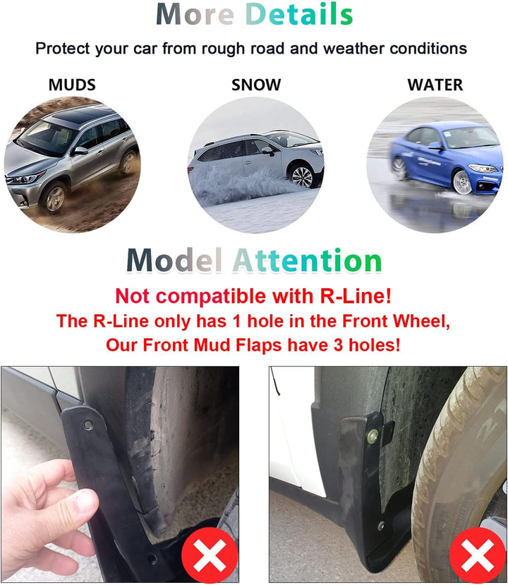 GAFAT V-W T-Cross Schmutzfänger, 2018-2022 2023 T-Cross Kotflügel Vorne und Hinten, Spritzschutz Aut