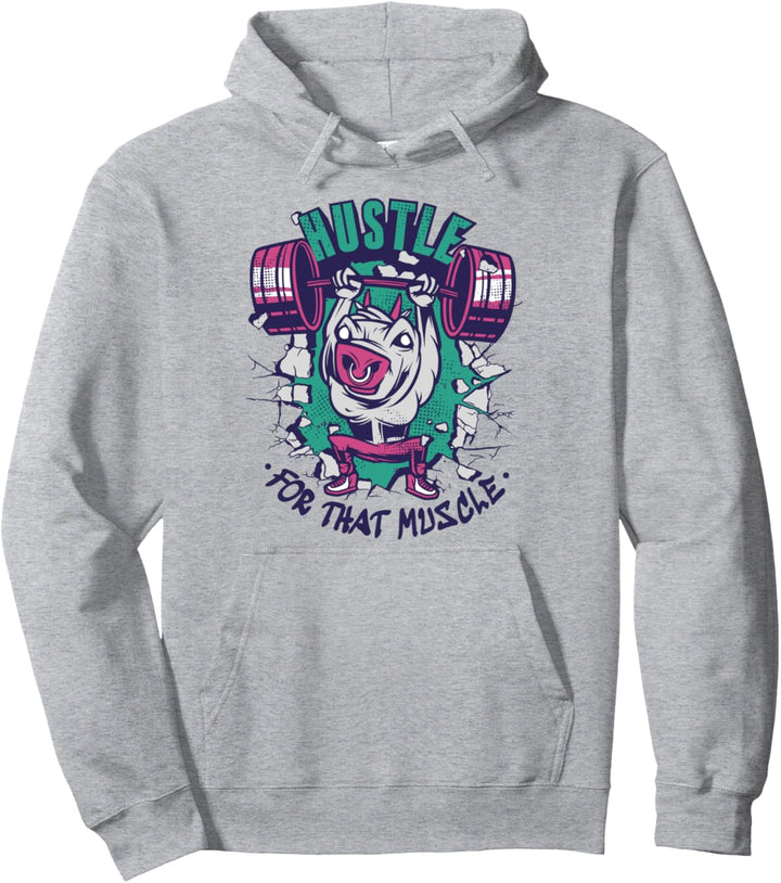 Hustle For That Muscle Fitness Schweinchen, Gewichtheben Pullover Hoodie