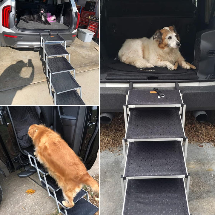 hundetreppe grosse Hunde - Hundetreppe Auto 4 Stufen - Klappbare Aluminium Hundetreppe Ultra-Leicht