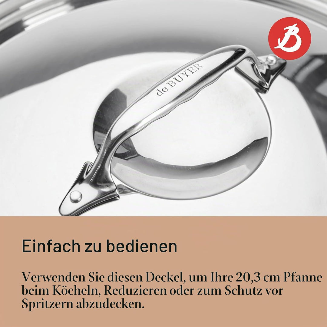 De Buyer Deckel, Edelstahl, Silber, 20.1 x 20.1 x 50.8 cm, 20.1 x 20.1 x 50.8 cm