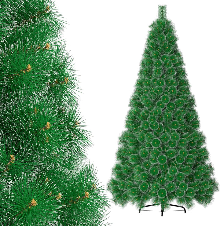 HENGMEI 240cm PVC Weihnachtsbaum Tannenbaum Christbaum Grün künstlicher mit Metallständer ca. 450 Sp