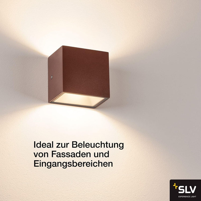 SLV Wandlampe SITRA CUBE für die effektvolle Aussenbeleuchtung von Hauseingang, Wänden, Wegen, Terra