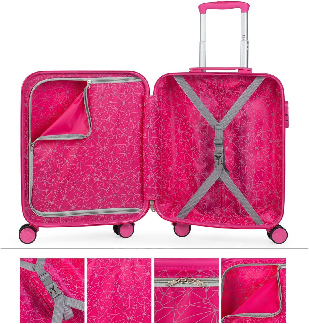 ITACA - Koffer Mädchen. Polycarbonat Koffer mit Integriertes Zahlenschloss - 4 Rädrig Reisekoffer, F