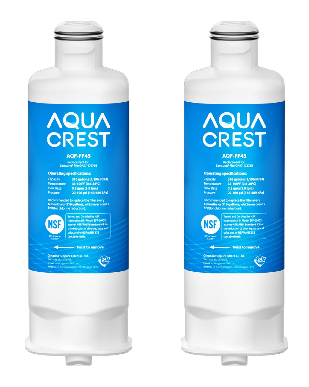 AQUA CREST DA97-17376B Replacement for Samsung HAF-QIN/EXP, DA97-17376B, DA97-08006C, HAF-QIN, Refri