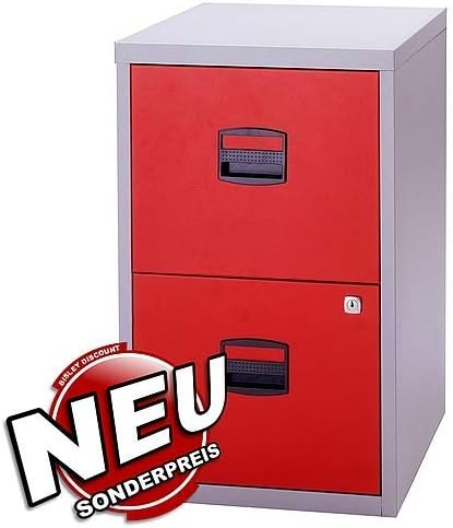 Bisley Home Hängeregistraturschrank PFA, 2 HR-Schubladen, Metall, 506 Korpus Lichtgrau, Fronten Kard
