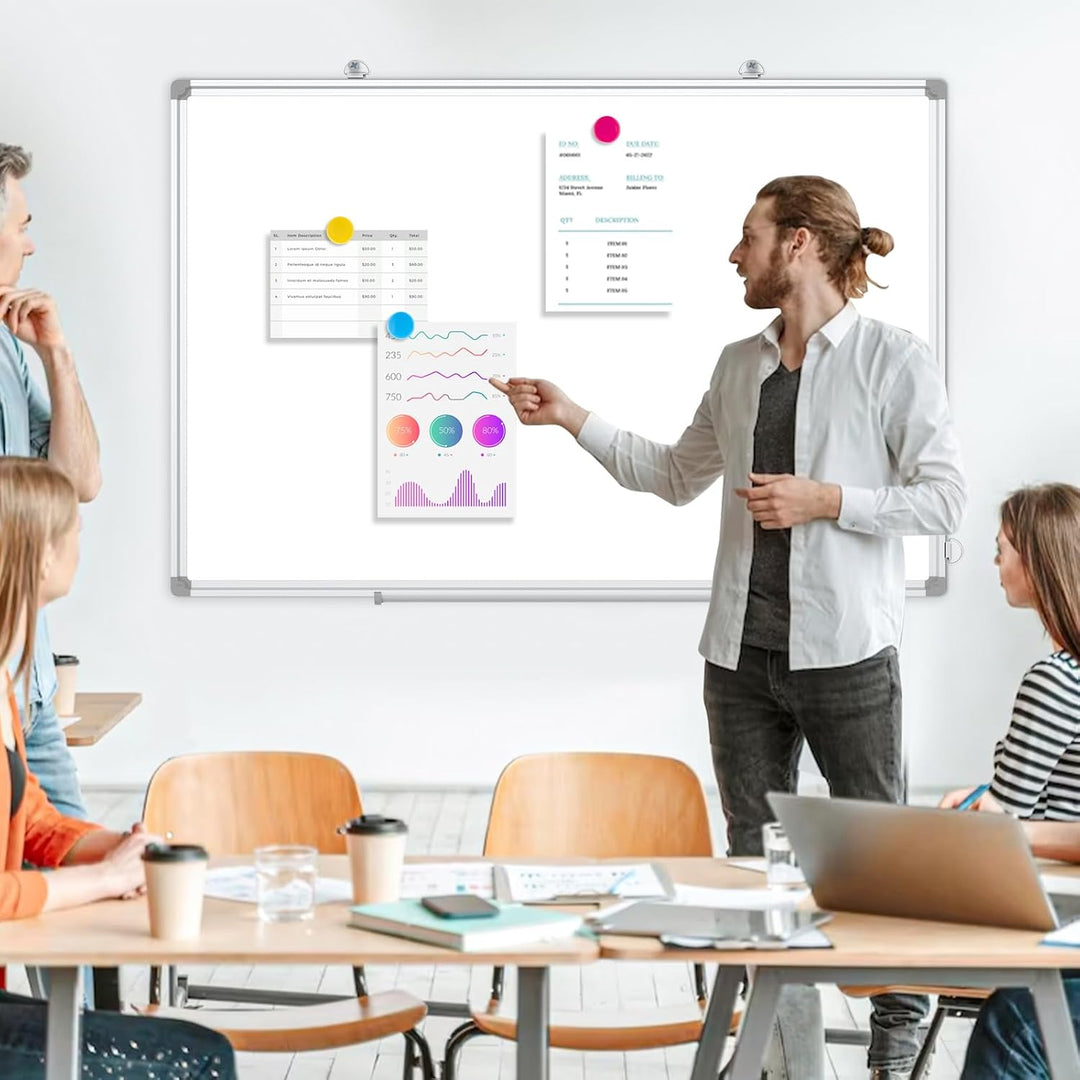 DOLLAR BOSS Magnetisches Whiteboard, 57X90CM Magnettafel Magnetpinnwand mit 2 Whiteboard Stifte, 8 M