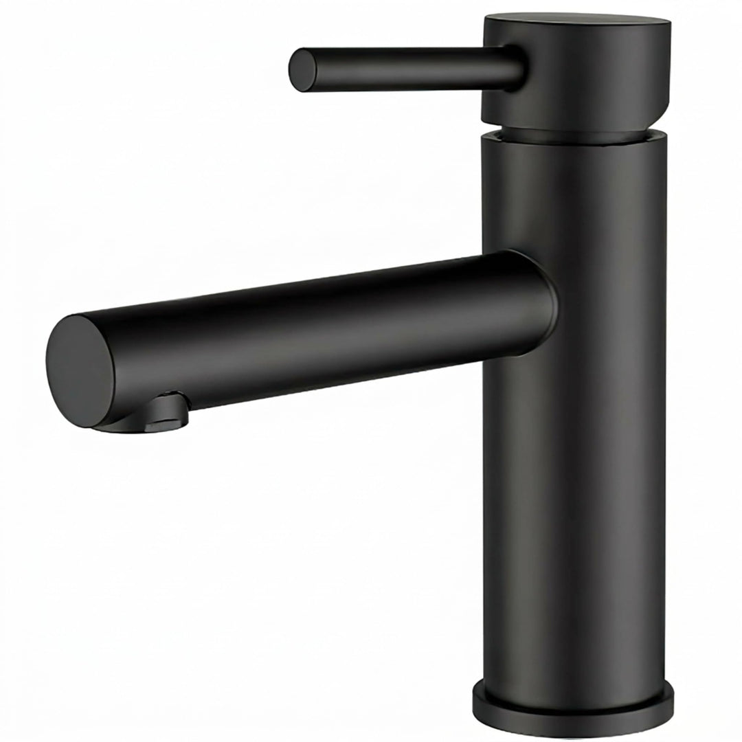 VALAZ Wasserhahn Bad Schwarz Matt | Einhebelmischer Waschbecken, Warm und Kaltwassermischer, Wassers