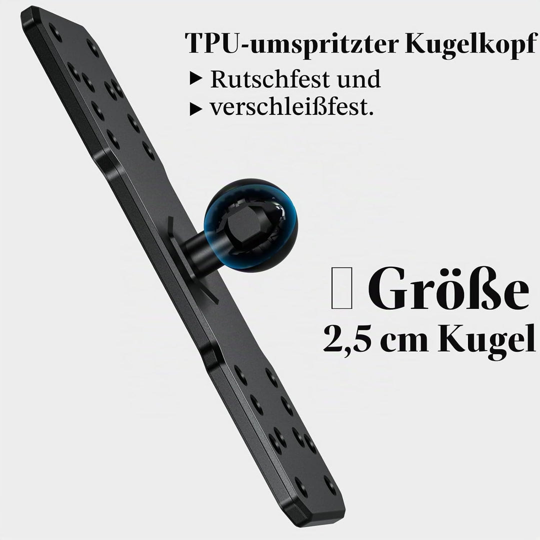 BRCOVAN 1-Zoll-Kugel Fischfinderhalterung Platte, Universelle Marine-Elektronikplatte aus Aluminiuml