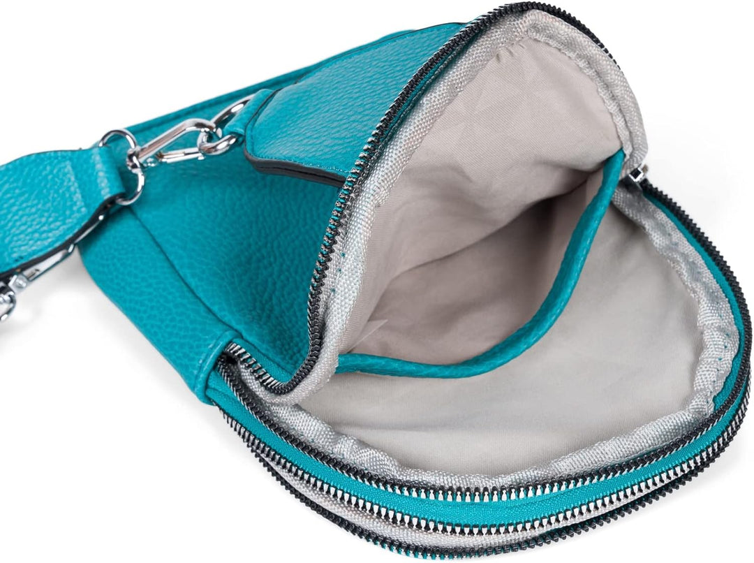 styleBREAKER Damen One Shoulder Rucksack, gemusterter Schultergurt, Einfarbige Crossbody Bag, Cityru