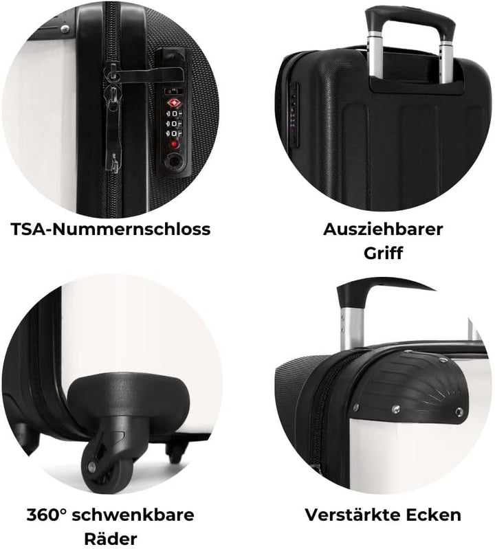NoBoringSuitcases.com® Kinderkoffer Mädchen - Koffer Kinder - Hartschalenkoffer Einhorn - Koffer Ros