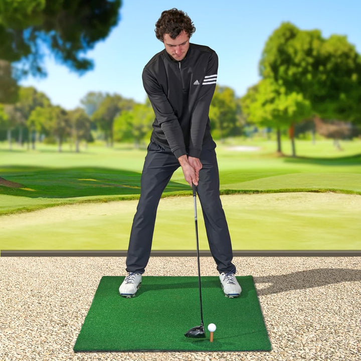 TH Golf Academy Golf-Übungsmatte [1,5 m x 1 m] | Grosse Golf-Übungsmatte 13 mm Kunstrasen | Professi