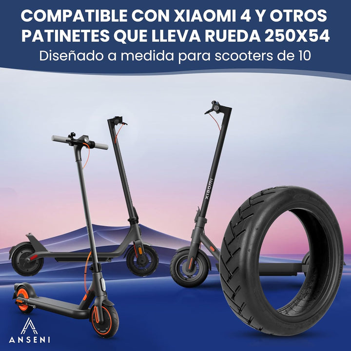 ANSENI Radabdeckung 250 x 54, kompatibel mit Xiaomi 4 Roller, Reifen Xiaomi 10 Zoll (250 x 54 cm), E