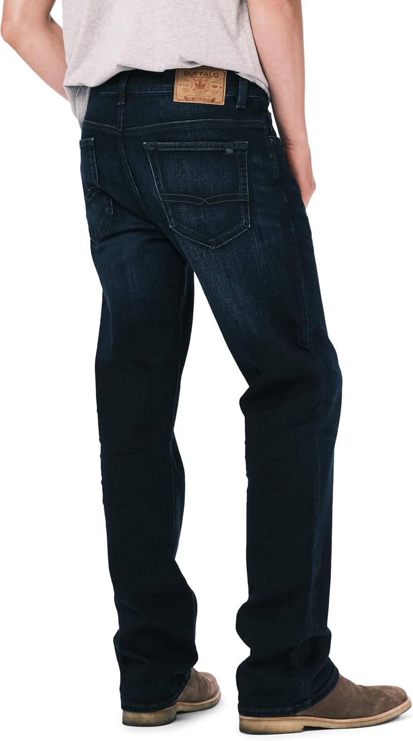 Buffalo David Bitton Herren Slim Boot King Denim Jeans 30W / 30L Whiskered And Sanded Indigo, 30W /