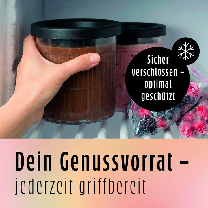 GOURMETmaxx SmoothUp Eismaschine Becher Set 2 teilig | Eismaschine Becher Zusatz Becher für GOURMETm