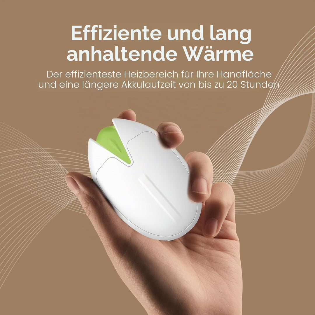 Handwärmer Elektrisch, 2er Set 6000mAH Akku Pistazie Elektrischer Handwärmer Wiederverwendbar Auflad