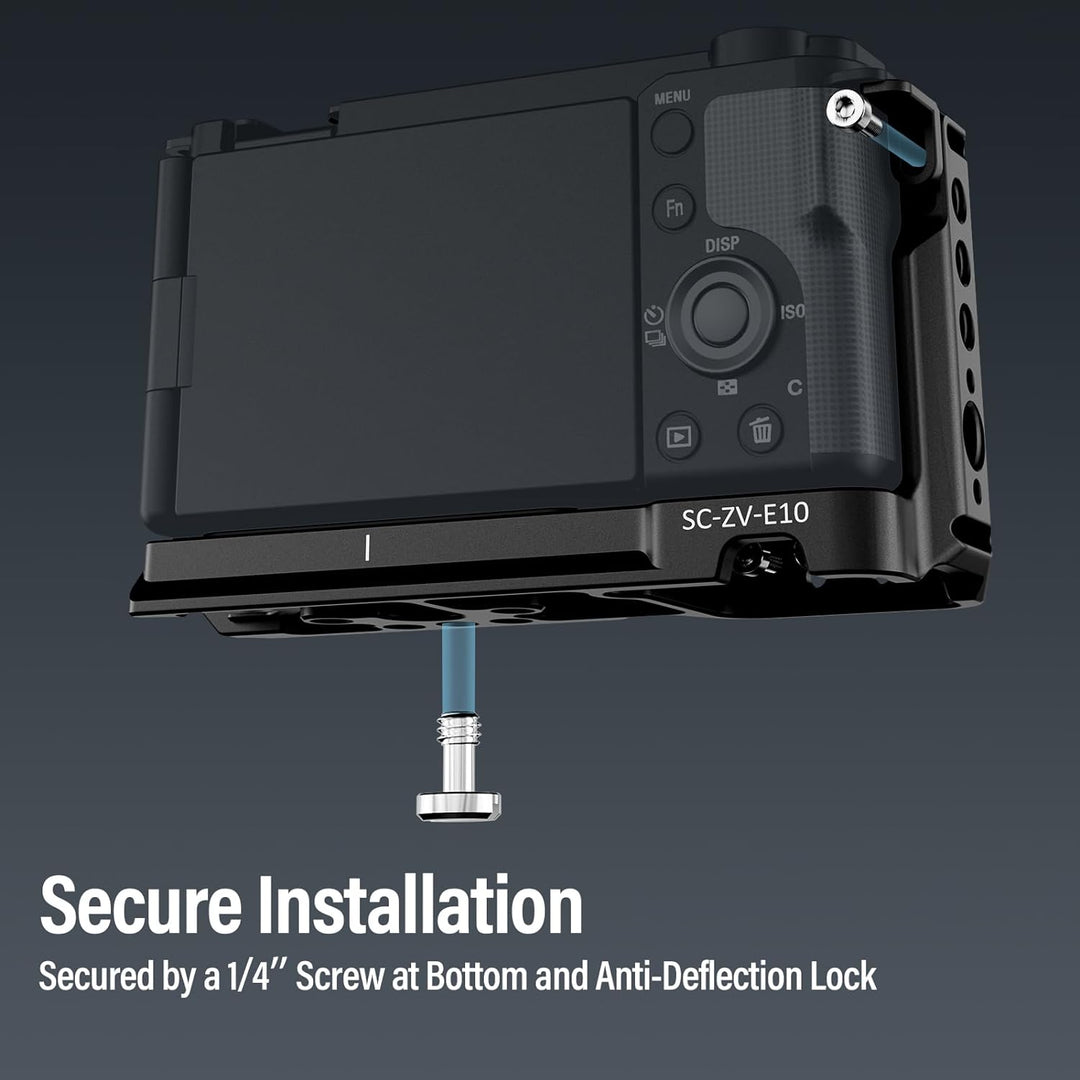 SIRUI ZV-E10 Käfig mit Silikongriff, Kamerakäfig für Sony ZV-E10 mit eingebauter Schnellwechselplatt