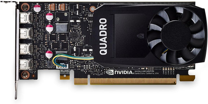 PNY Quadro P1000 Professional Graphic Card 4GB GDDR5 PCI Express 3.0 x16, Single Slot, 4x Mini-Displ
