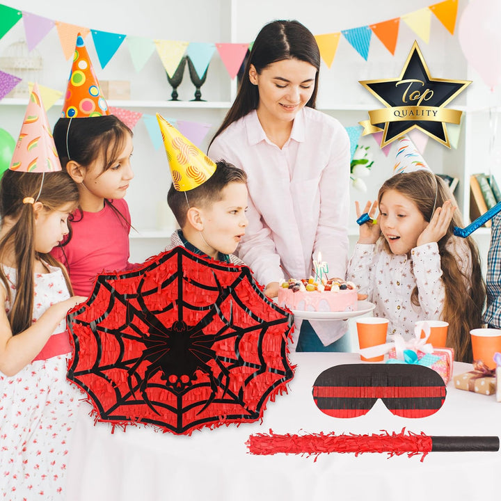 Spinnen Pinata Set mit Augenbinde und Fledermaus (41 x 33 x 10 cm), perfekt für Mädchen, Kinder, Geb