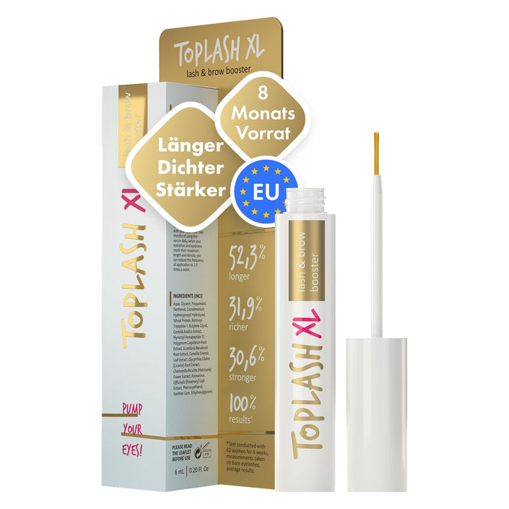 Toplash XL Wimpern- und Augenbrauen-Booster - Wachstumsserum mit Wimpern- und Augenbrauenverstärker
