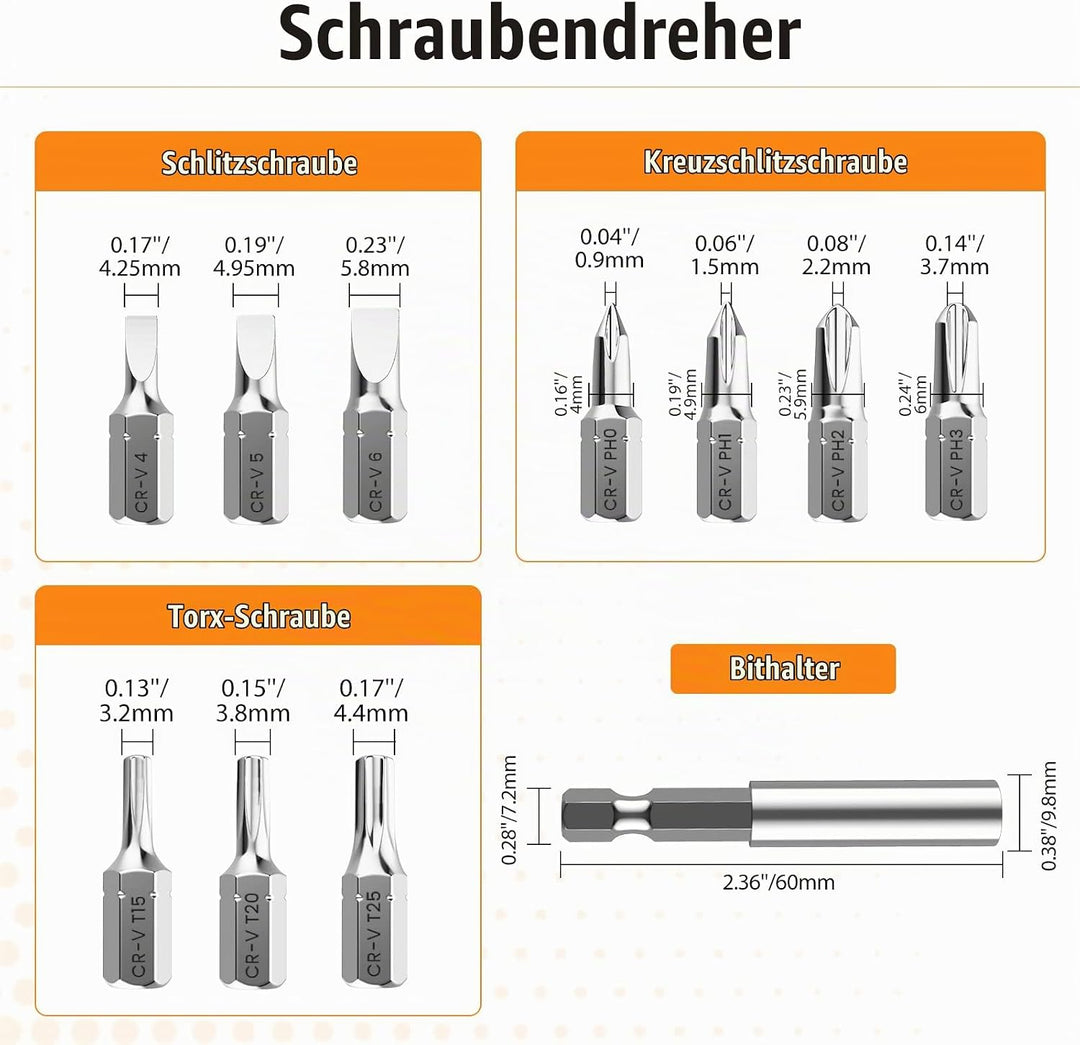 Nuovoware Schraubenausdreher Set, 33 PCS Broken Screw Extractor Kit mit 2 Magnetischem Verlängerungs