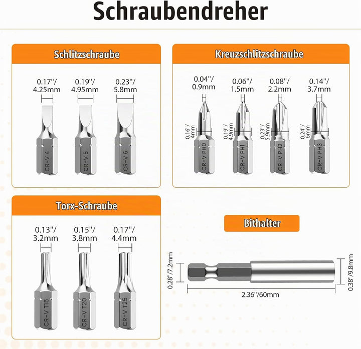 Nuovoware Schraubenausdreher Set, 33 PCS Broken Screw Extractor Kit mit 2 Magnetischem Verlängerungs
