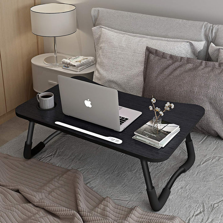 A3A ACADGQ Laptoptisch, Laptop Betttisch Klappbar, Notebook Tisch mit 4 USB Ladeanschluss, Schublade