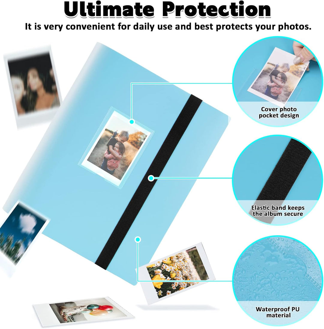 FORETOY Fotoalbum mit 432+1 Taschen für 3 Zoll Film - kompatibel mit Fujifilm Instax Mini 12 11 9 8