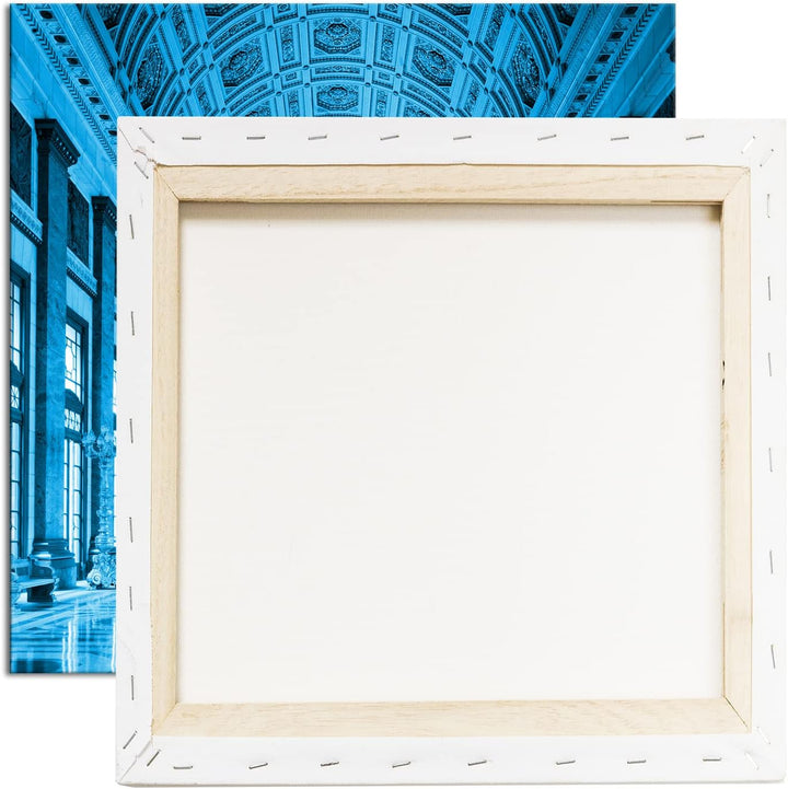 grosse Halle des Kapitols in Havanna Format: 40x40 Effekt: Monocrome Blau als Leinwandbild, Motiv fe