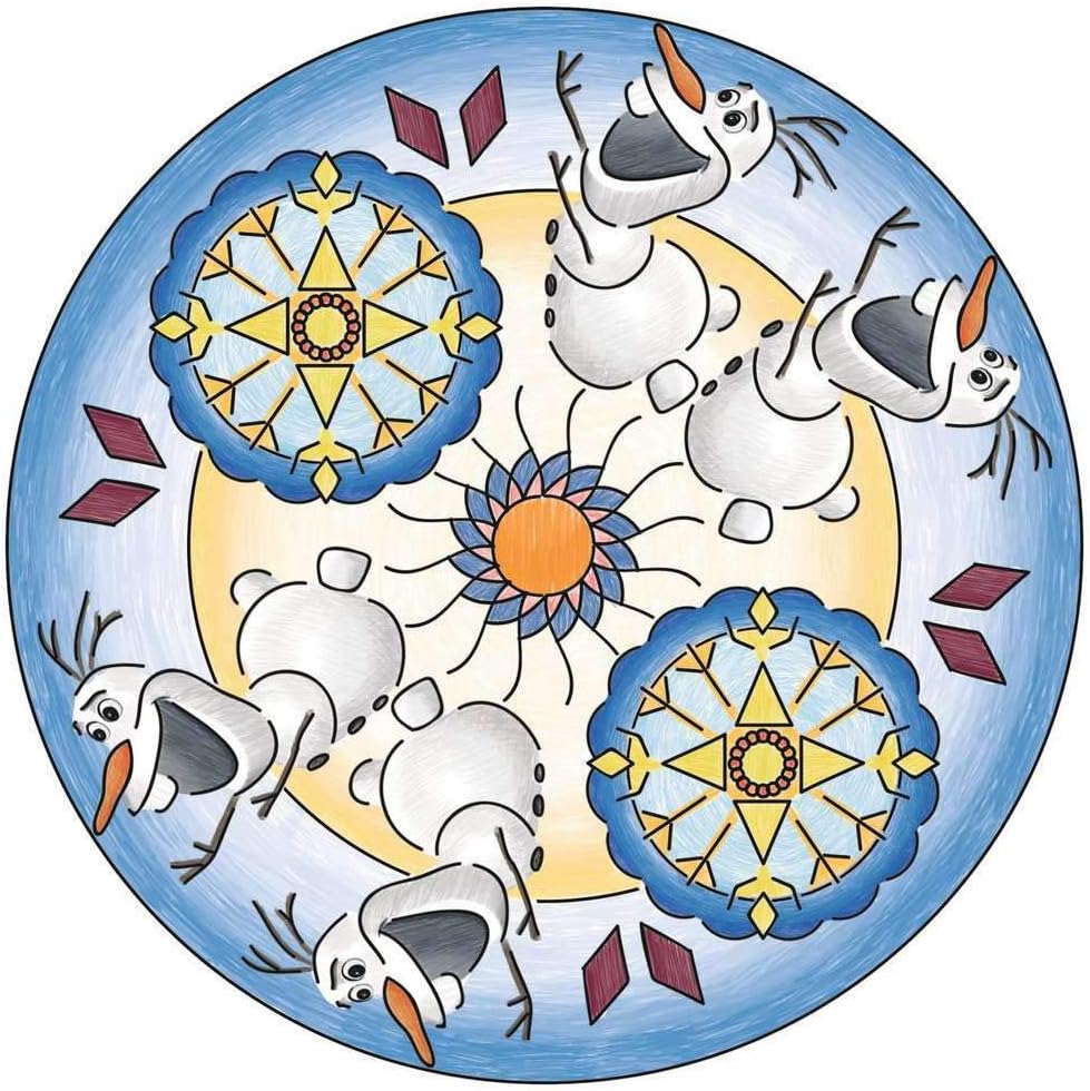 Ravensburger Mandala Designer Frozen 29841, Zeichnen Lernen mit Anna, ELSA und ihren Freunden für Ki