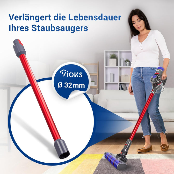 VIOKS Staubsauger Rohr Rot Ersatz für Dysоn Saugrohr 967477-03 für V5, V7, V8, V10, V11, V15, SV10,