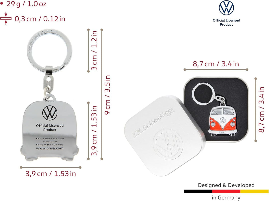 BRISA VW Collection - Volkswagen Emaillierter Metall Schlüssel-Anhänger-Ring Schlüsselbund-Accessoir