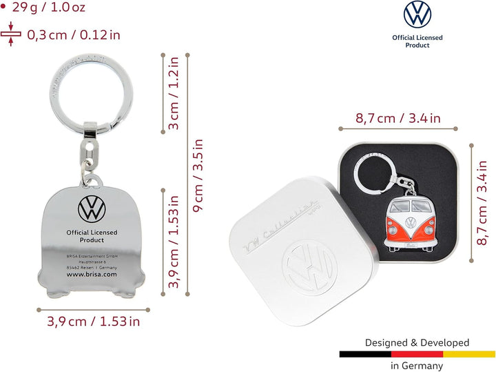 BRISA VW Collection - Volkswagen Emaillierter Metall Schlüssel-Anhänger-Ring Schlüsselbund-Accessoir