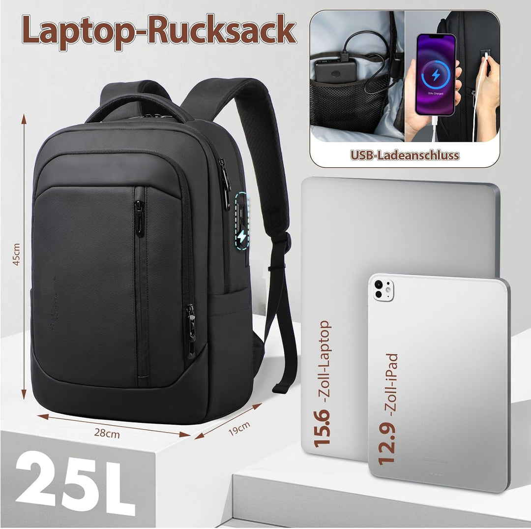 hk 17 Zoll Business Laptop Rucksack Herren, spritzwassergeschützt und Diebstahlsicherung Reiserucksa